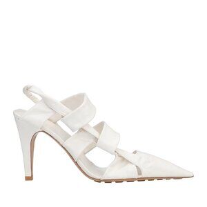 New Bottega Veneta White The Point Sandal Heels Size 40